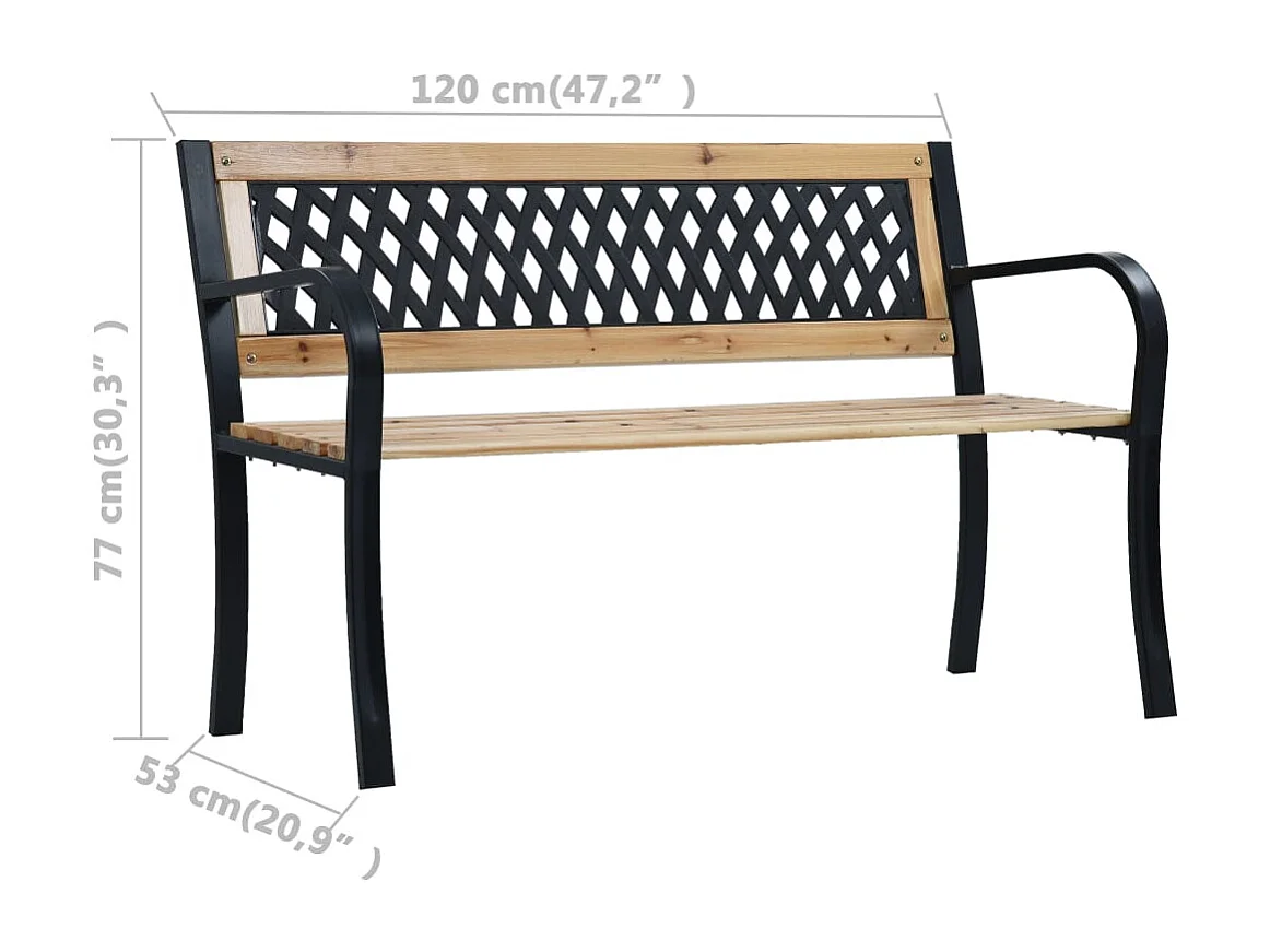 Panca da giardino 120 cm in legno