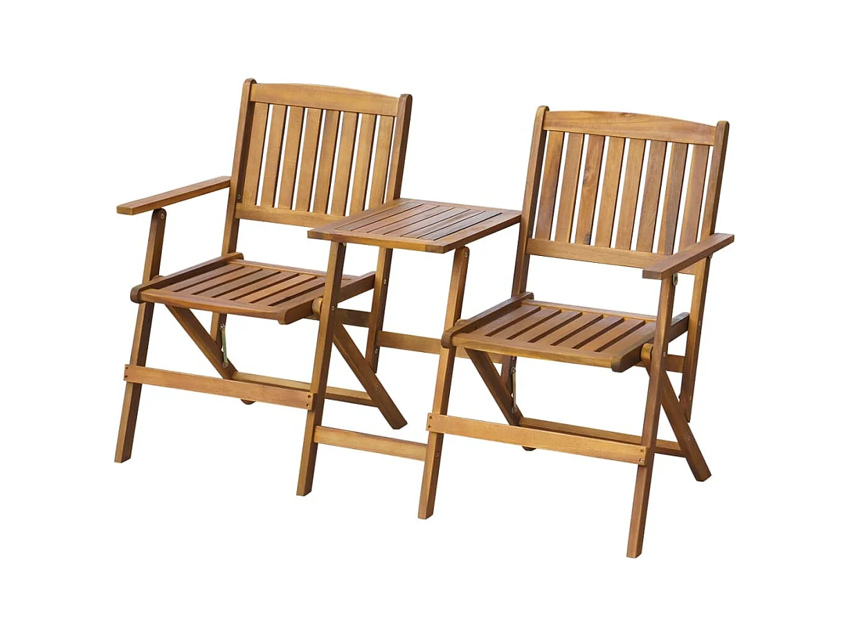 Klappbare Gartenbank und Teetisch 140 cm, massives Akazienholz