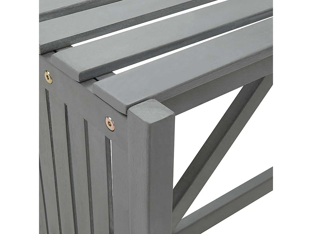 Panca angolare da giardino e fioriera 117 cm in legno di acacia grigio
