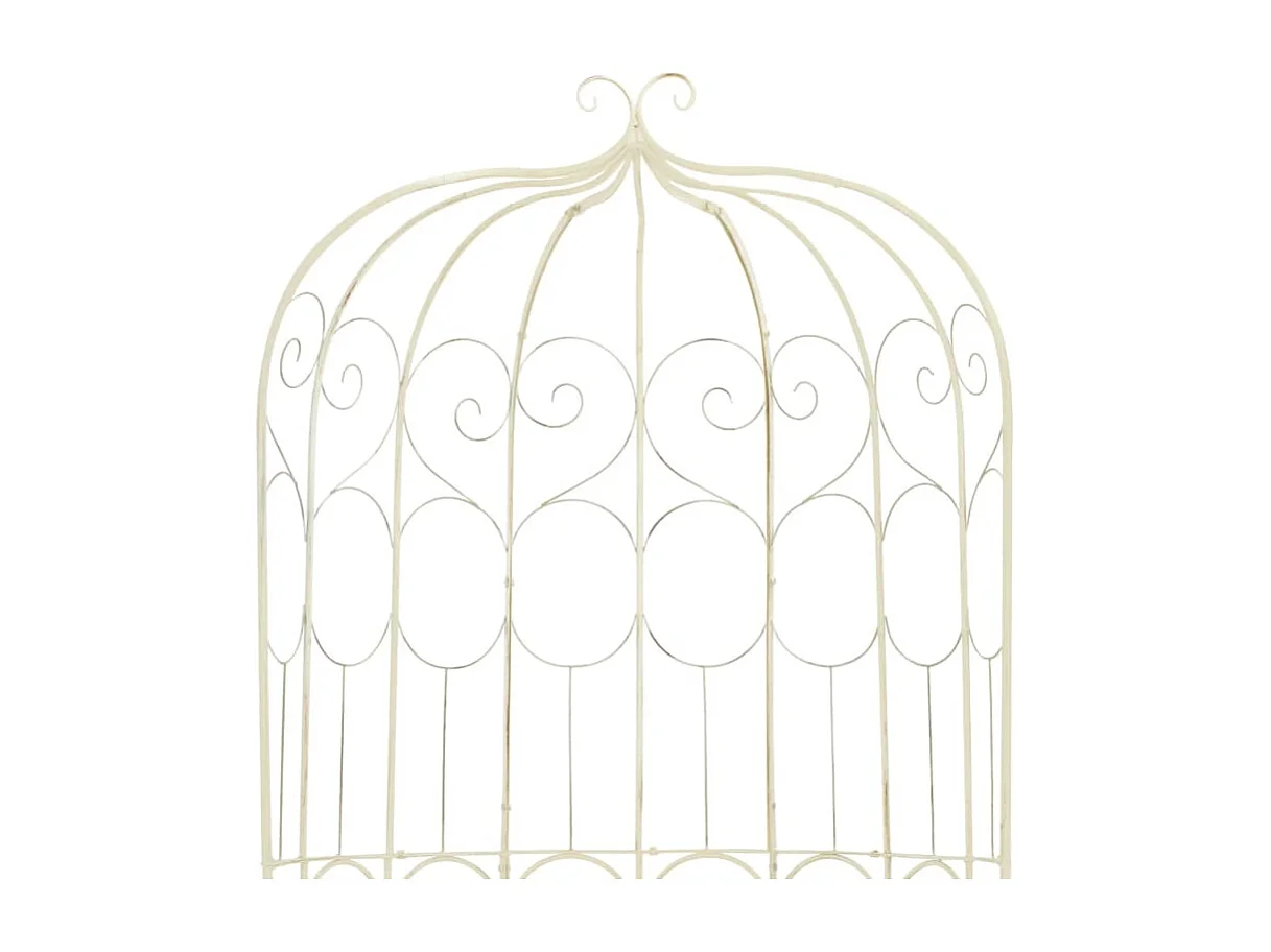 Panca da giardino 95 cm Ferro bianco anticato