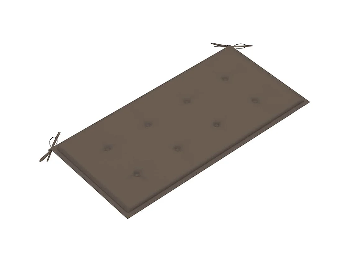 Banco de jardín con cojín color topo 112 cm Madera maciza de teca