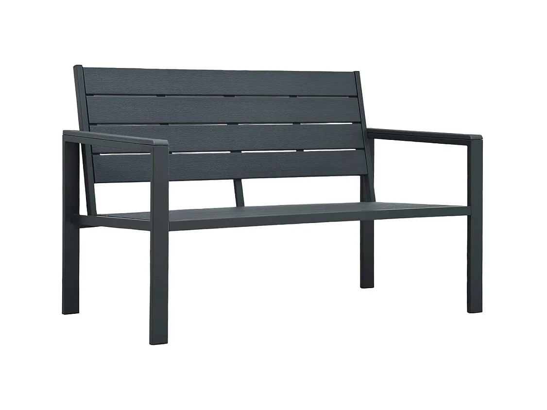Banco de jardín 120 cm HDPE Gris Aspecto Madera
