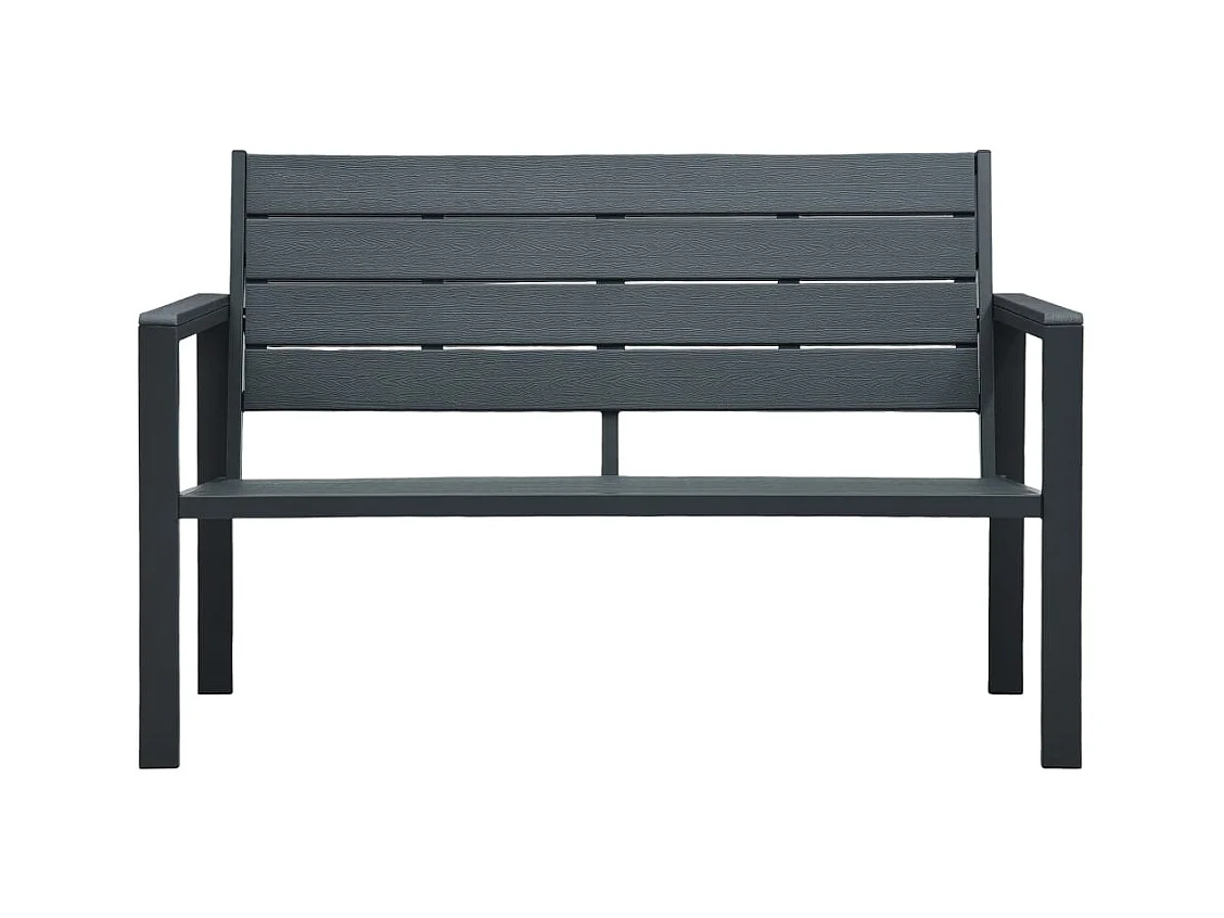 Banco de jardín 120 cm HDPE Gris Aspecto Madera