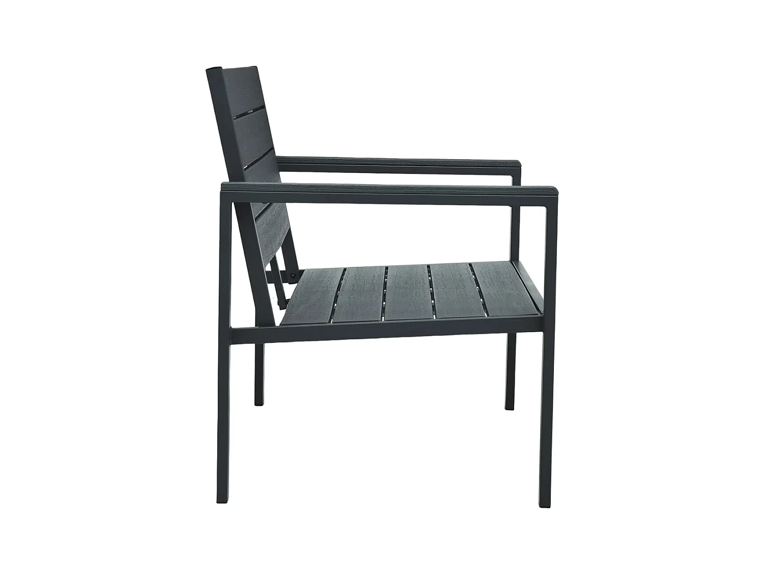 Banco de jardín 120 cm HDPE Gris Aspecto Madera