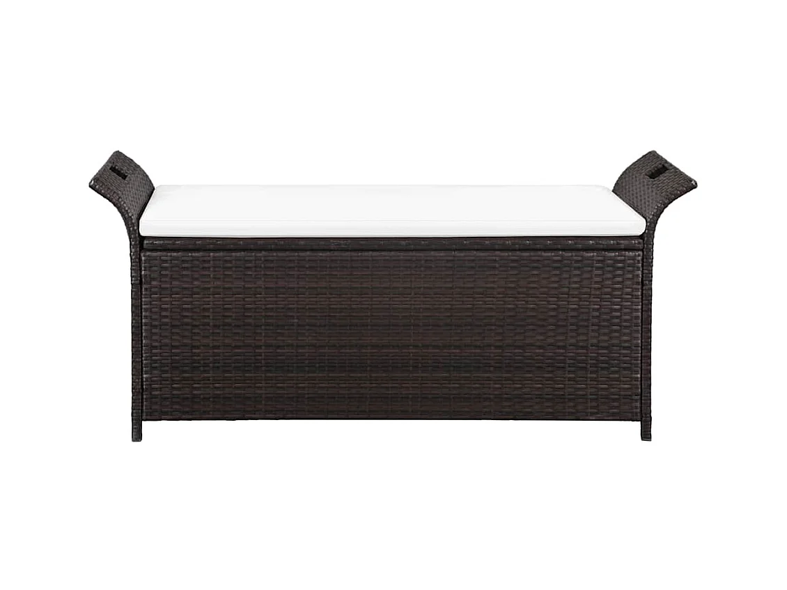Tuinbank met kussen 138 cm Bruin gevlochten hars