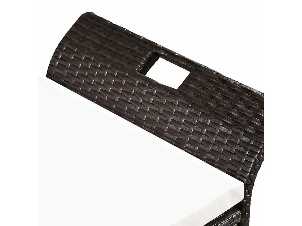 Panca da giardino con cuscino 138 cm Resina intrecciata marrone