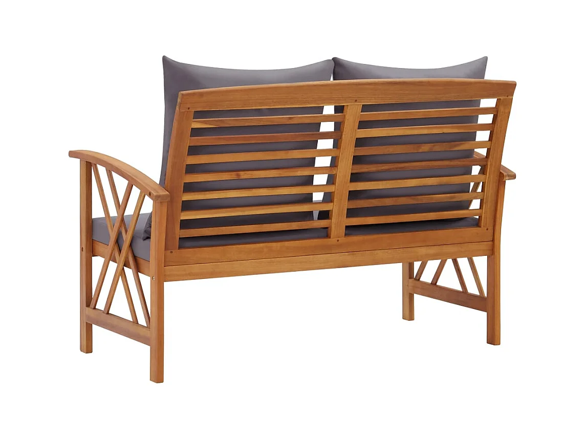 Banco de jardín con cojines 119 cm Madera maciza de acacia