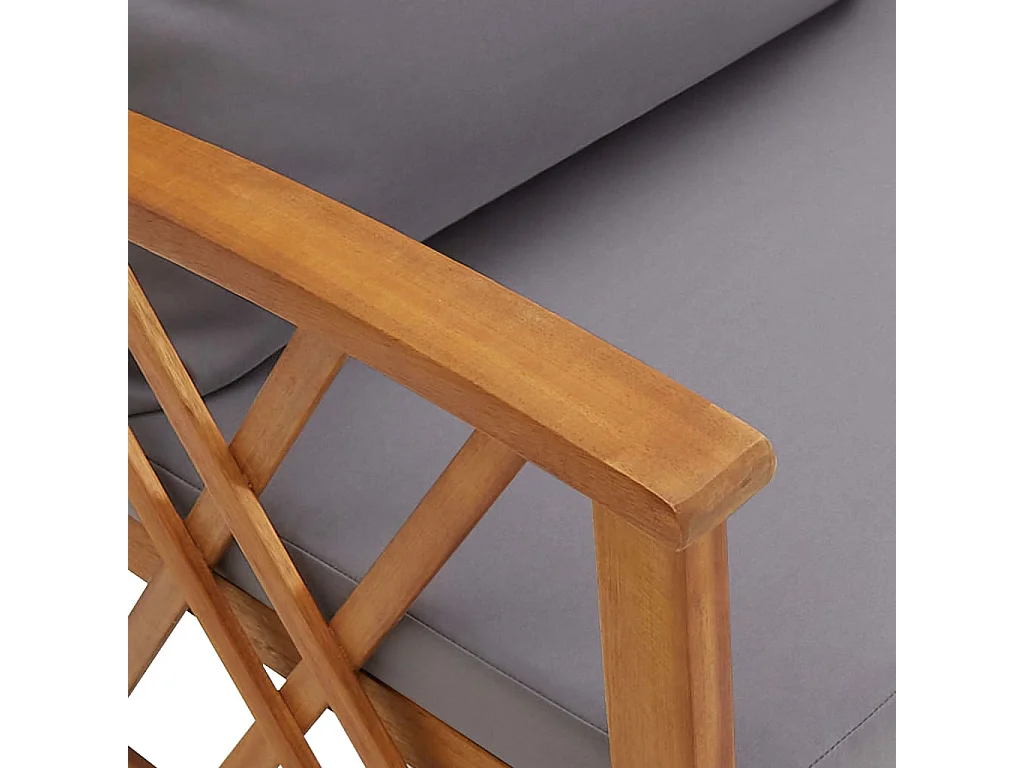 Banco de jardín con cojines 119 cm Madera maciza de acacia