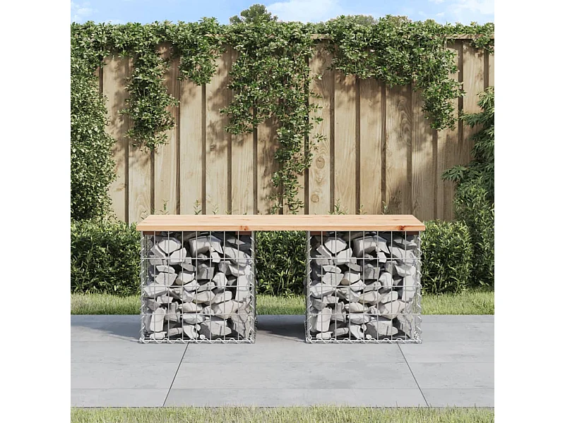 Gabion design tuinbank 103x44x42 cm massief grenenhout