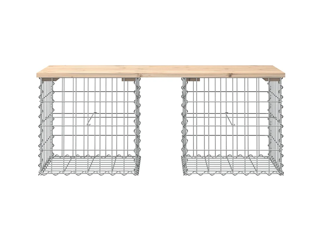 Banco de jardín de diseño gavión 103x44x42 cm madera maciza de pino