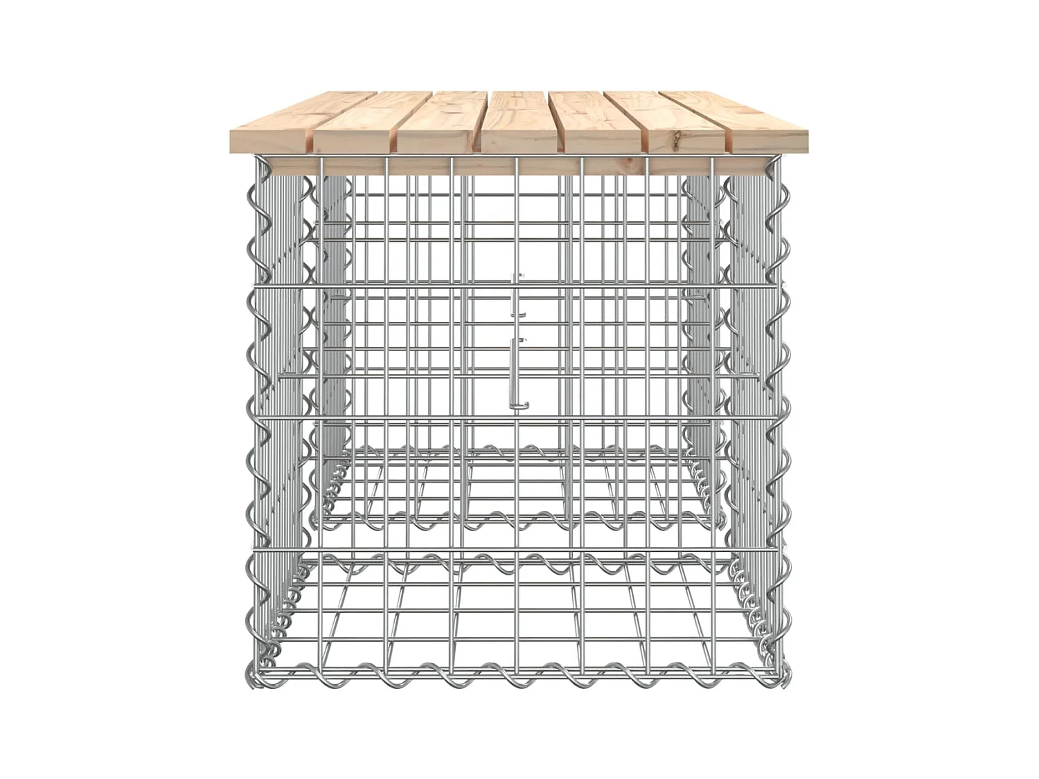 Banco de jardín de diseño gavión 103x44x42 cm madera maciza de pino