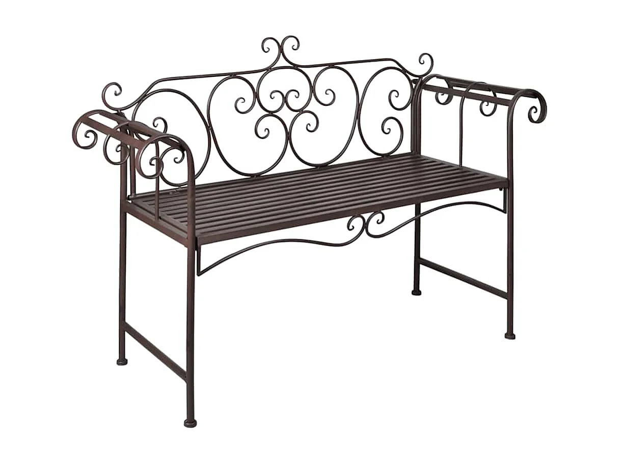 Banco de jardín 132 cm acero antiguo marrón
