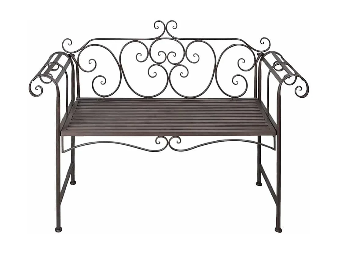 Banco de jardín 132 cm acero antiguo marrón
