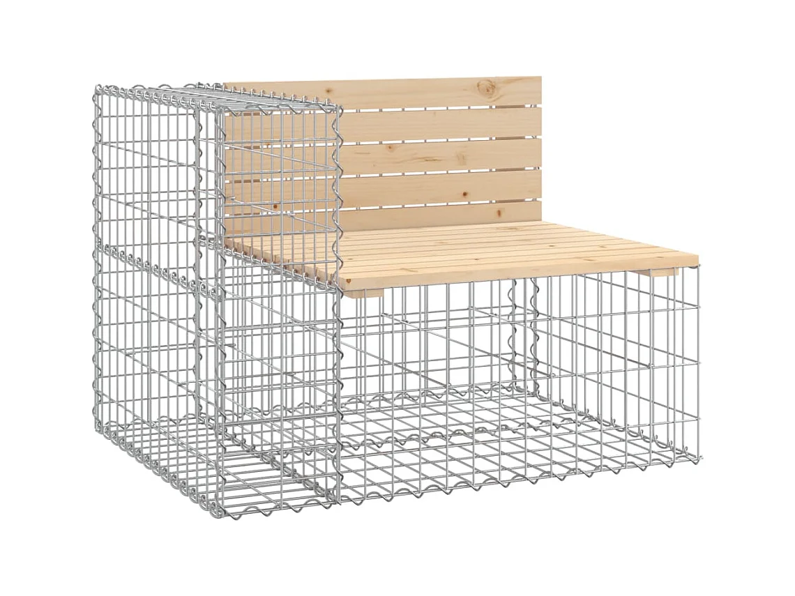 Banco de jardín de diseño de gaviones 92x71x65,5 cm madera maciza de pino