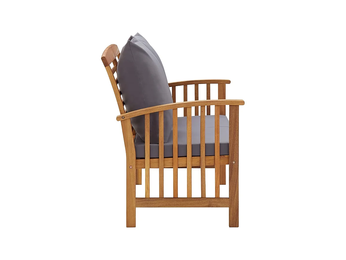 Banco de jardín con cojines 119 cm Madera maciza de acacia