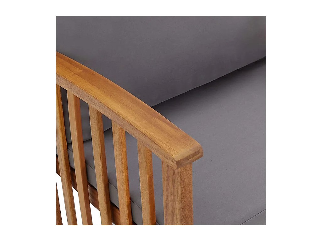 Banco de jardín con cojines 119 cm Madera maciza de acacia