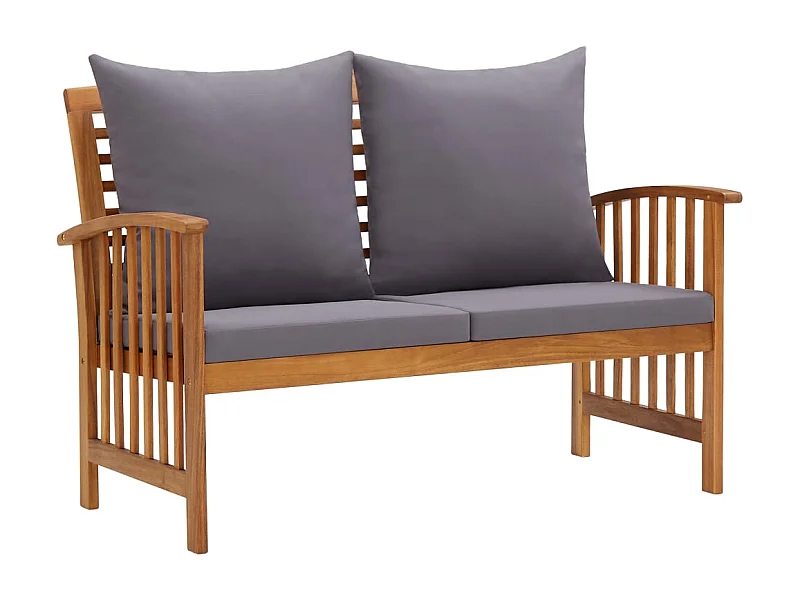 Panca da giardino con cuscini 119 cm Legno massello di acacia