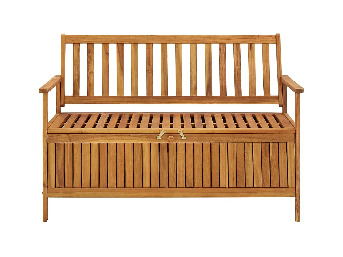Banco de jardín con almacenaje de 120 cm de madera maciza de acacia