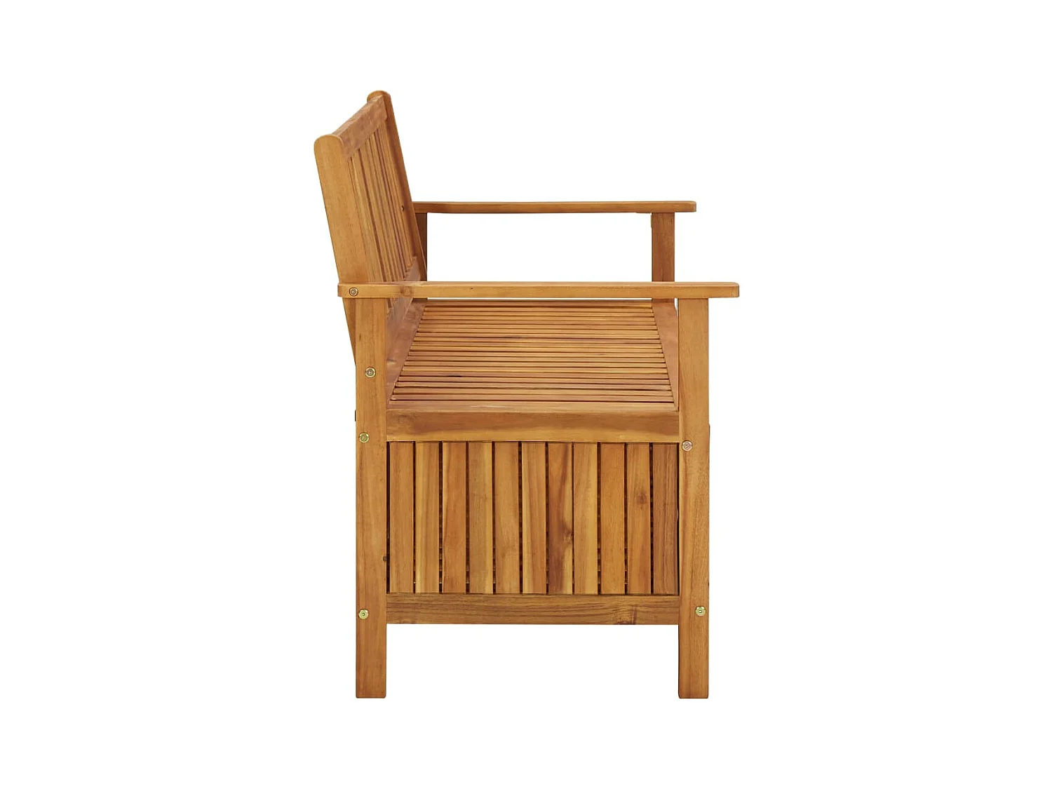 Banco de jardín con almacenaje de 120 cm de madera maciza de acacia