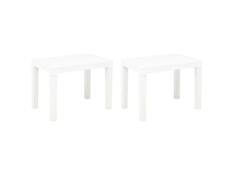 Juego de 2 bancos de jardín de plástico blanco