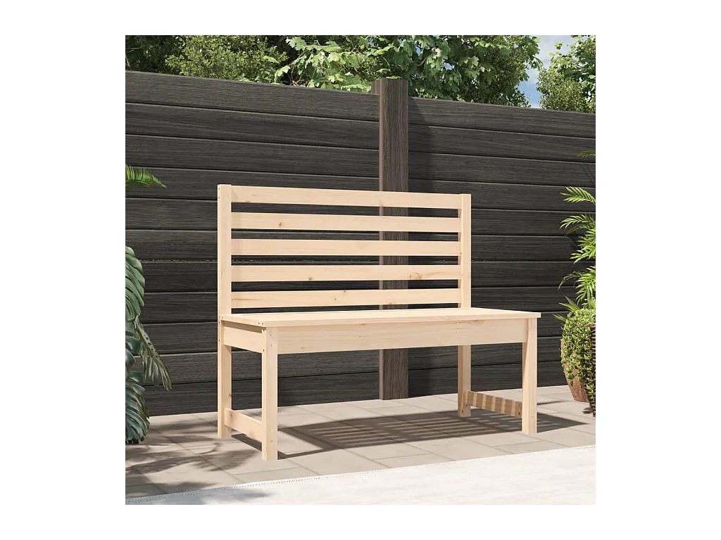 Banco de jardín 109 cm madera maciza de pino