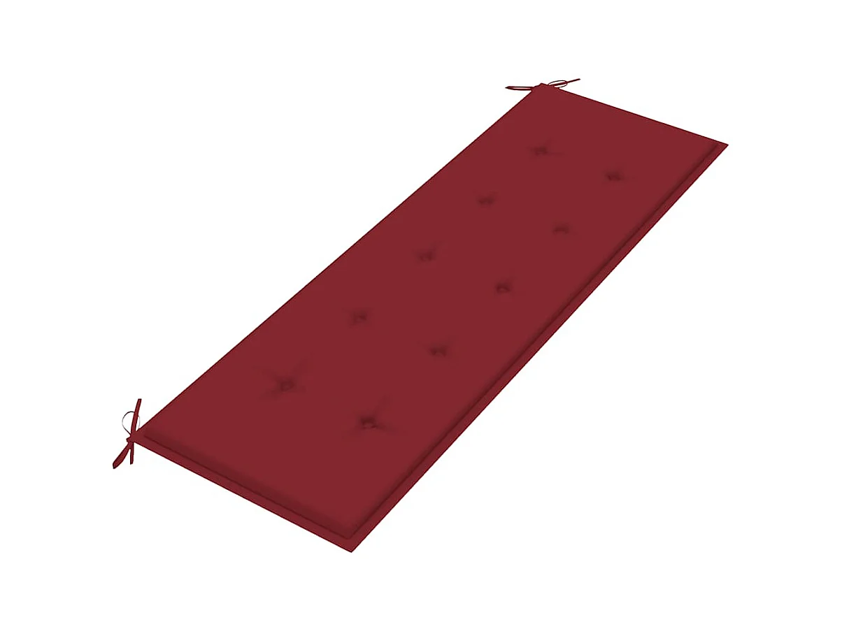 Batavia bank met bordeauxrood kussen 150cm Massief teakhout