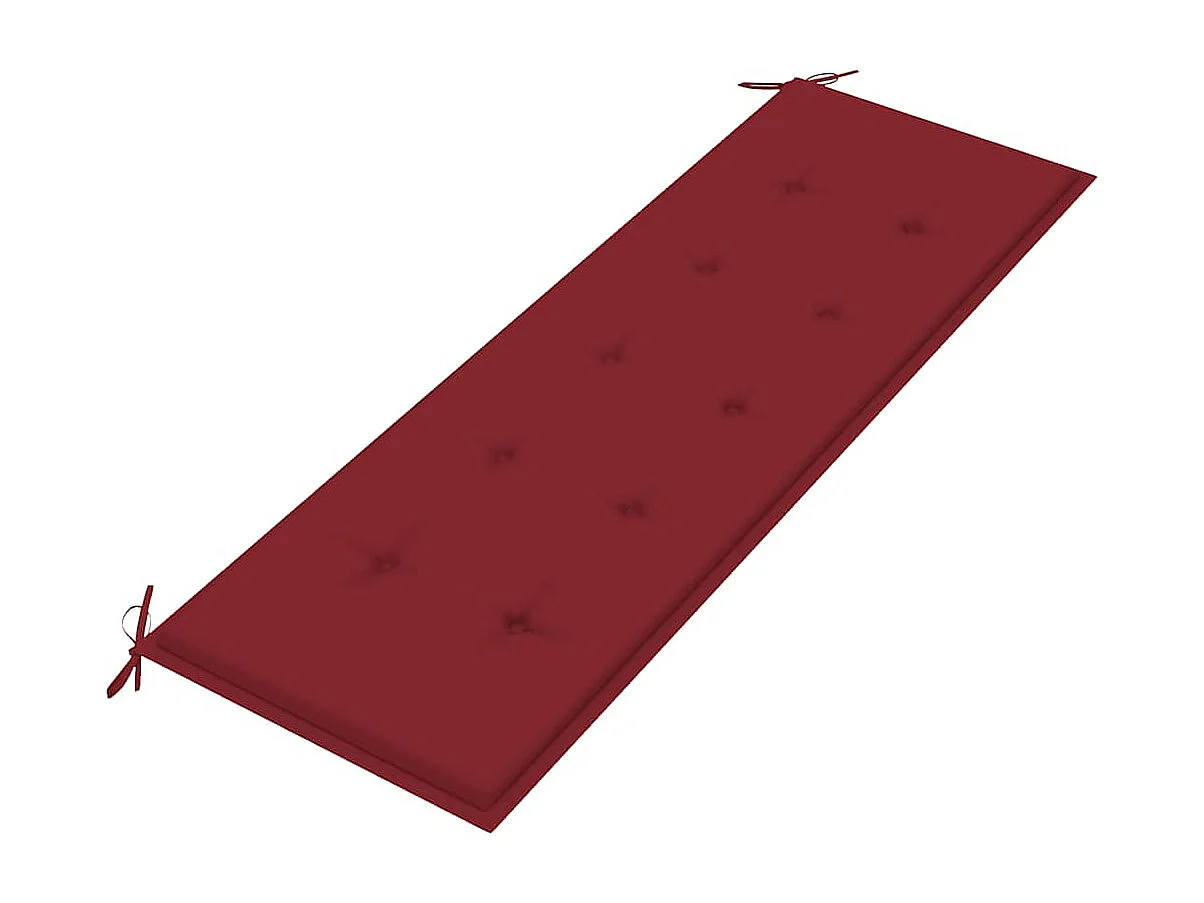 Panca Batavia con cuscino rosso bordeaux 150cm Legno massello di teak