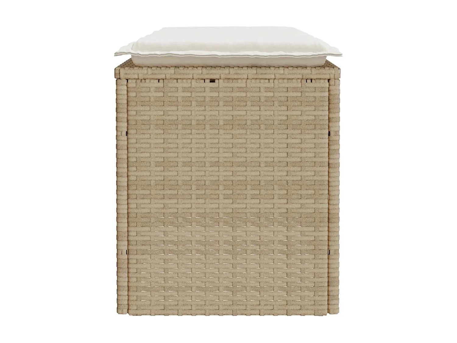 Banc de jardin avec coussin beige 110x40x44 cm résine tressée