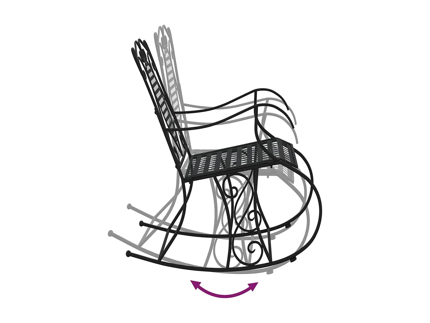 Banc à bascule 84 cm noir acier