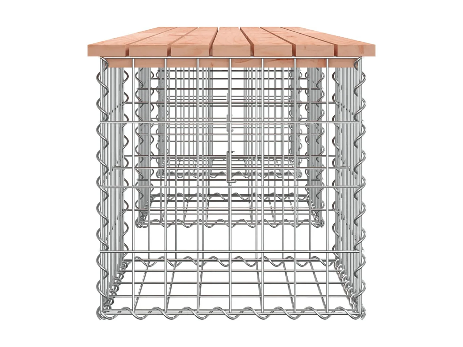 Panca da giardino in gabbione 203x44x42cm in legno massello di abete Douglas