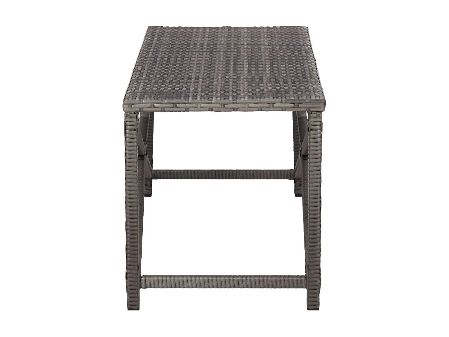 Panca da giardino 120 cm Resina intrecciata grigia