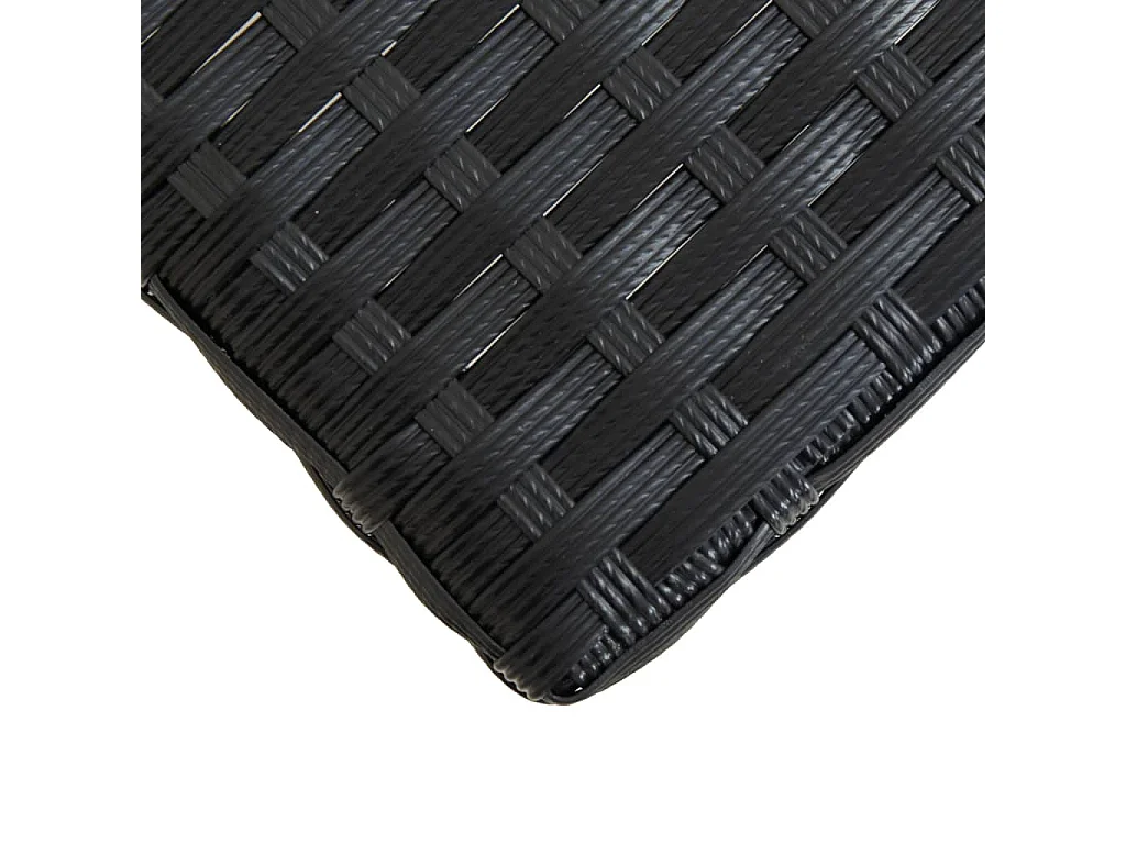 Panca da giardino 120 cm Nero Resina intrecciata e legno di acacia