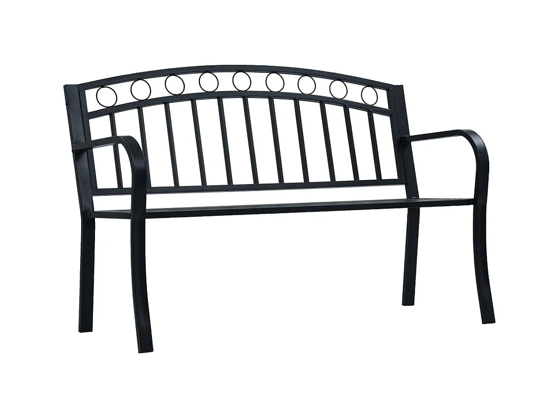 Banco de jardín 125 cm Acero Negro