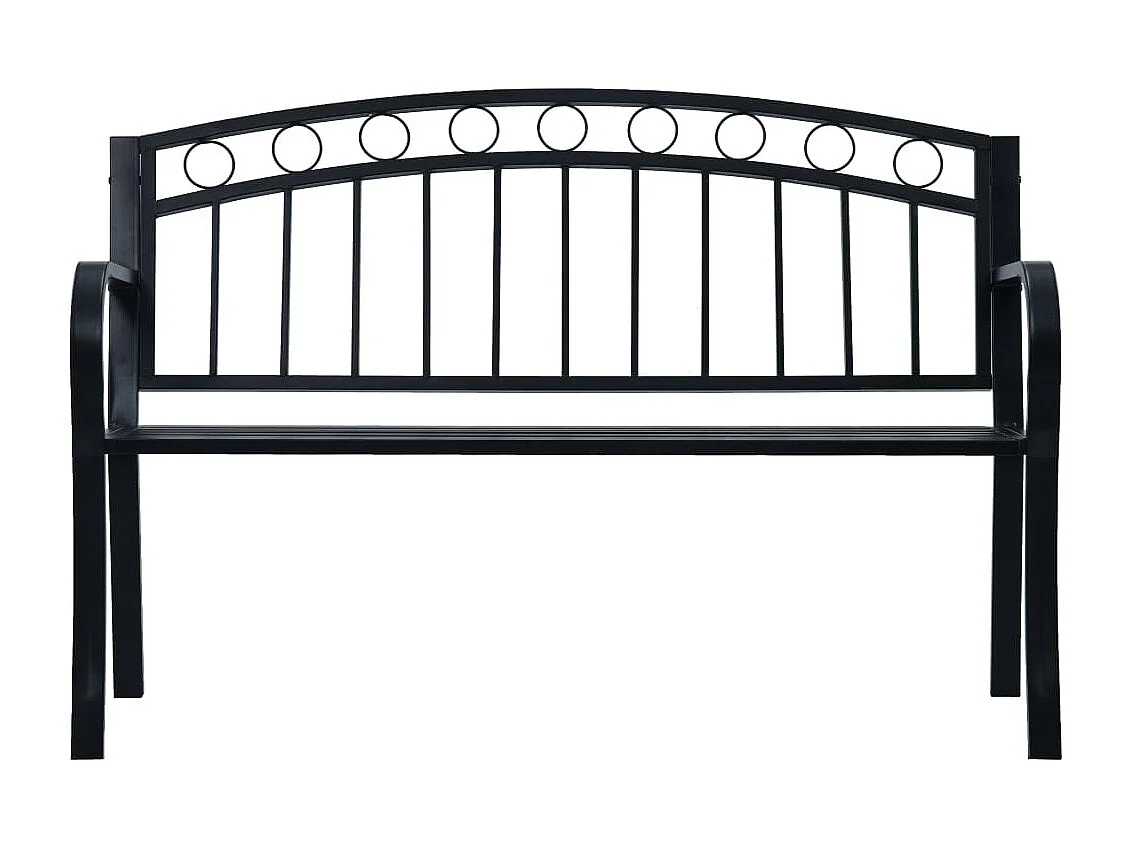 Banco de jardín 125 cm Acero Negro