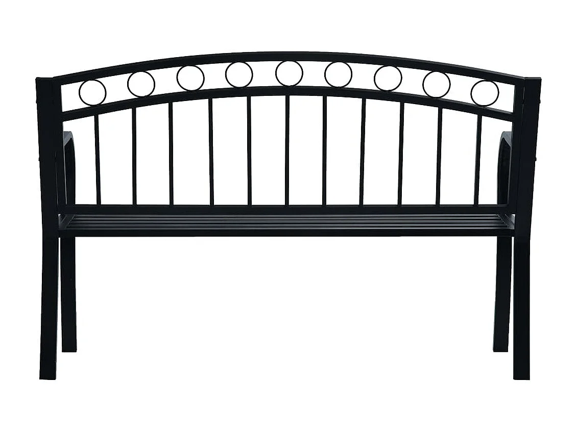 Banco de jardín 125 cm Acero Negro