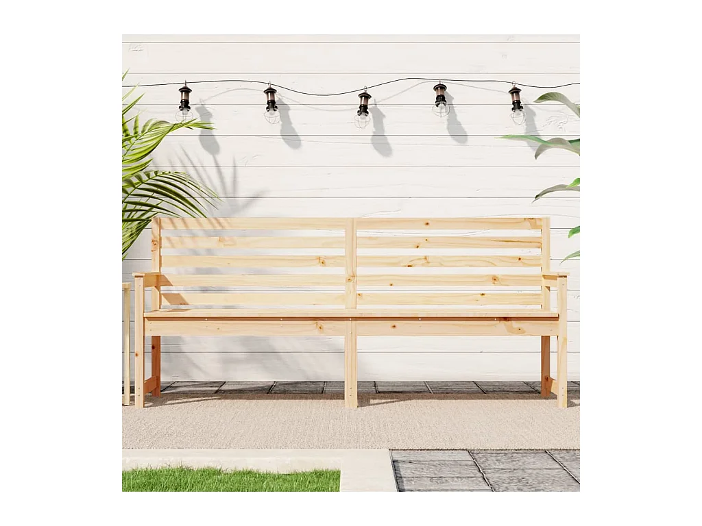 Banco de jardín 203,5x48x91,5 cm madera maciza de pino