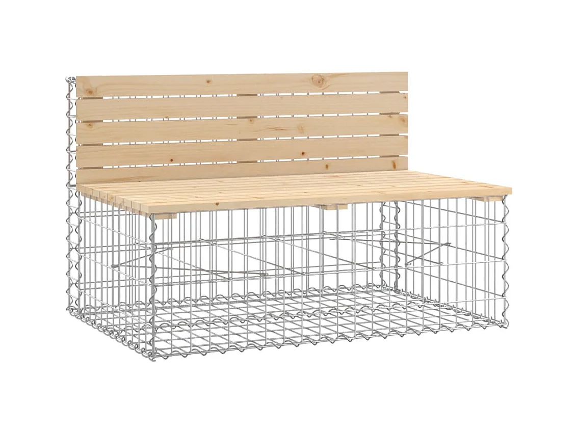 Banc de jardin design gabion 287x71x65,5 cm bois massif de pin