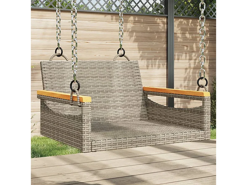 Asiento de columpio gris 63x62x40 cm resina tejida