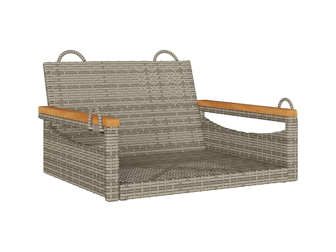 Asiento de columpio gris 63x62x40 cm resina tejida