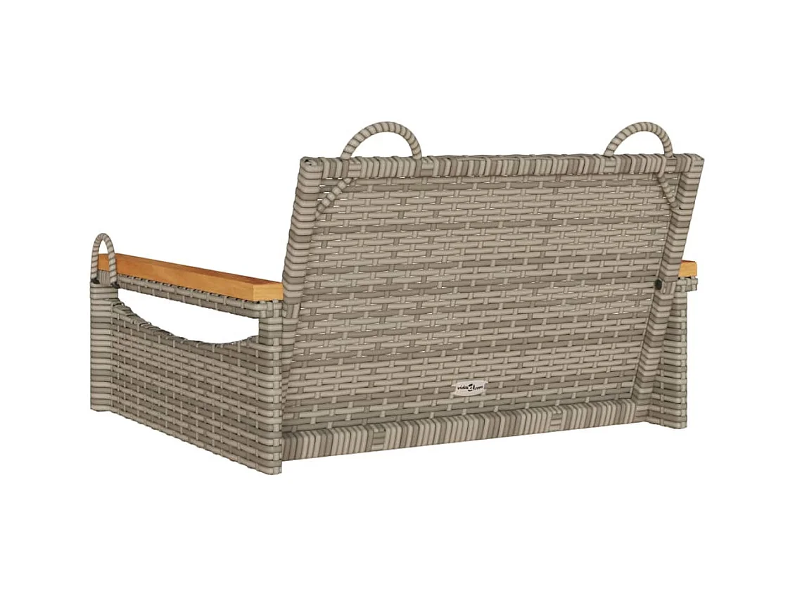 Asiento de columpio gris 63x62x40 cm resina tejida