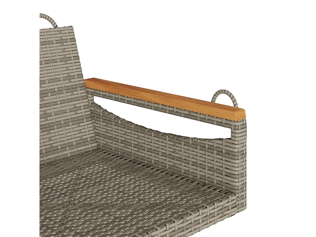 Asiento de columpio gris 63x62x40 cm resina tejida