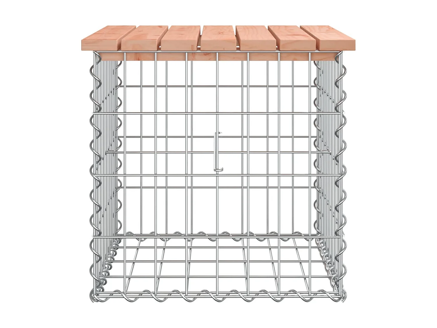 Banco de jardín de diseño gavión 43x44x42 cm madera maciza de abeto Douglas