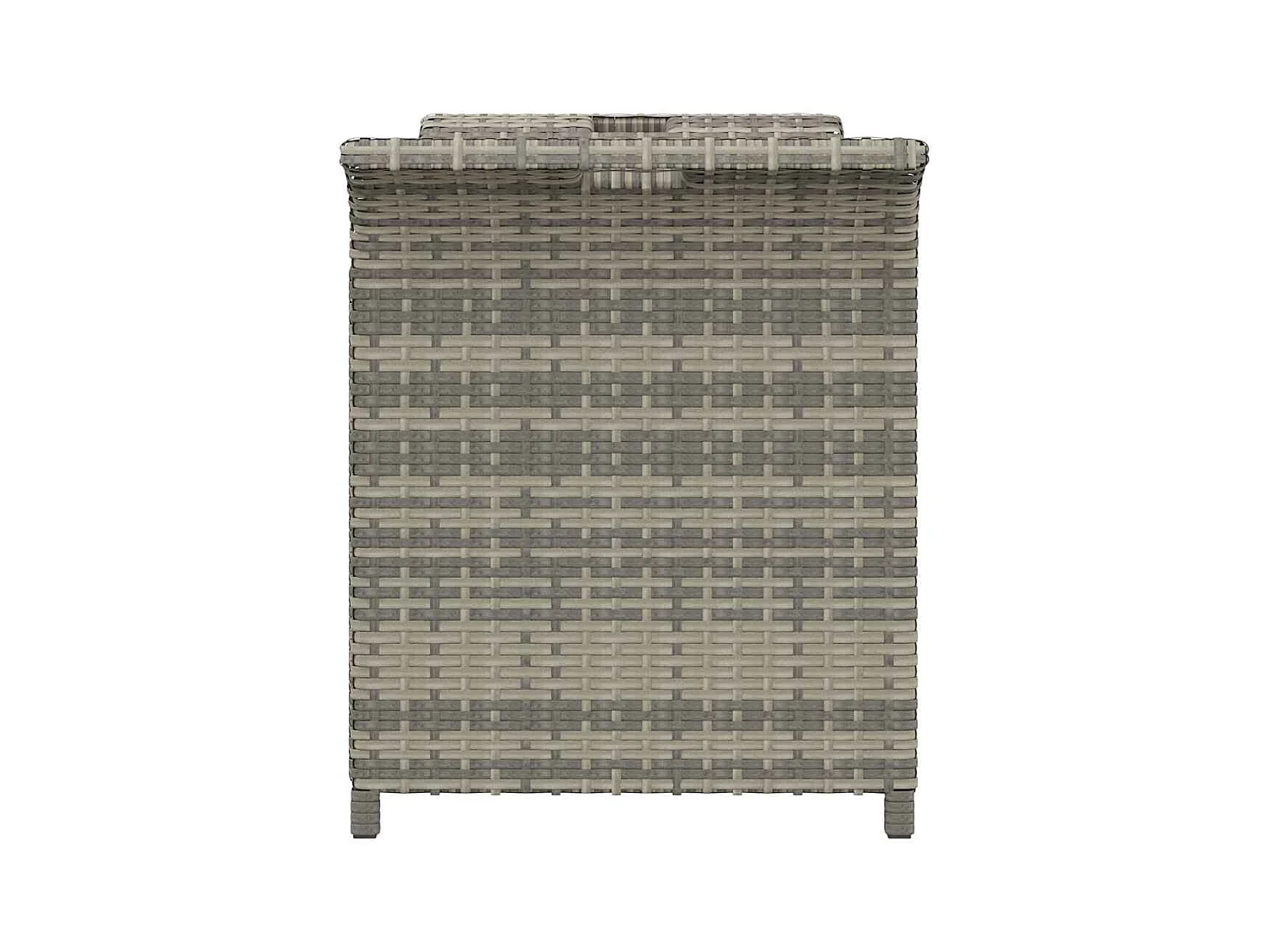 Panca da giardino con cuscino grigio 116x46x57 cm in resina intrecciata