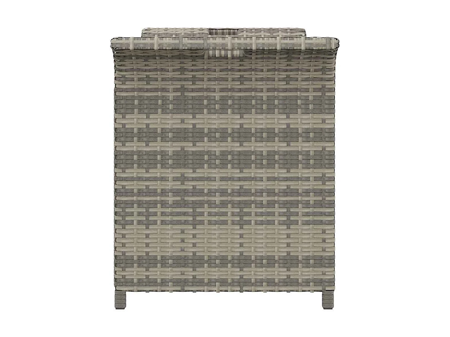 Panca da giardino con cuscino grigio 116x46x57 cm in resina intrecciata