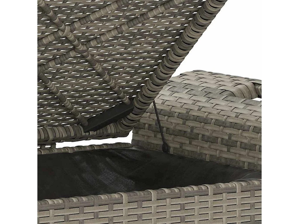 Panca da giardino con cuscino grigio 116x46x57 cm in resina intrecciata