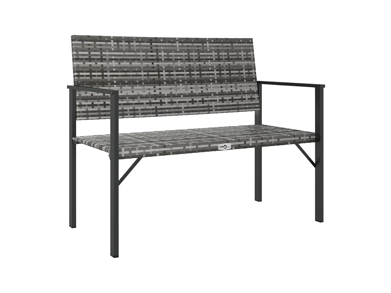 Banco de jardín de 2 plazas en resina trenzada gris