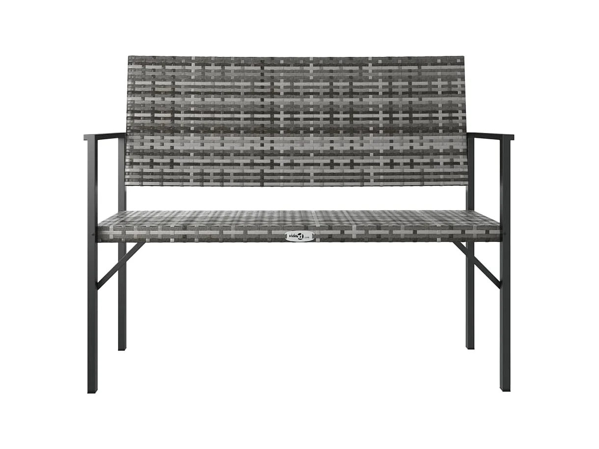 Banco de jardín de 2 plazas en resina trenzada gris