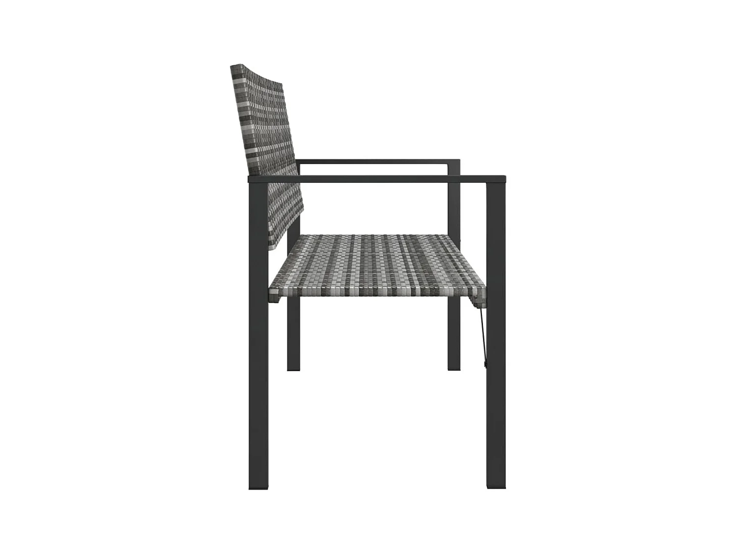 Banco de jardín de 2 plazas en resina trenzada gris