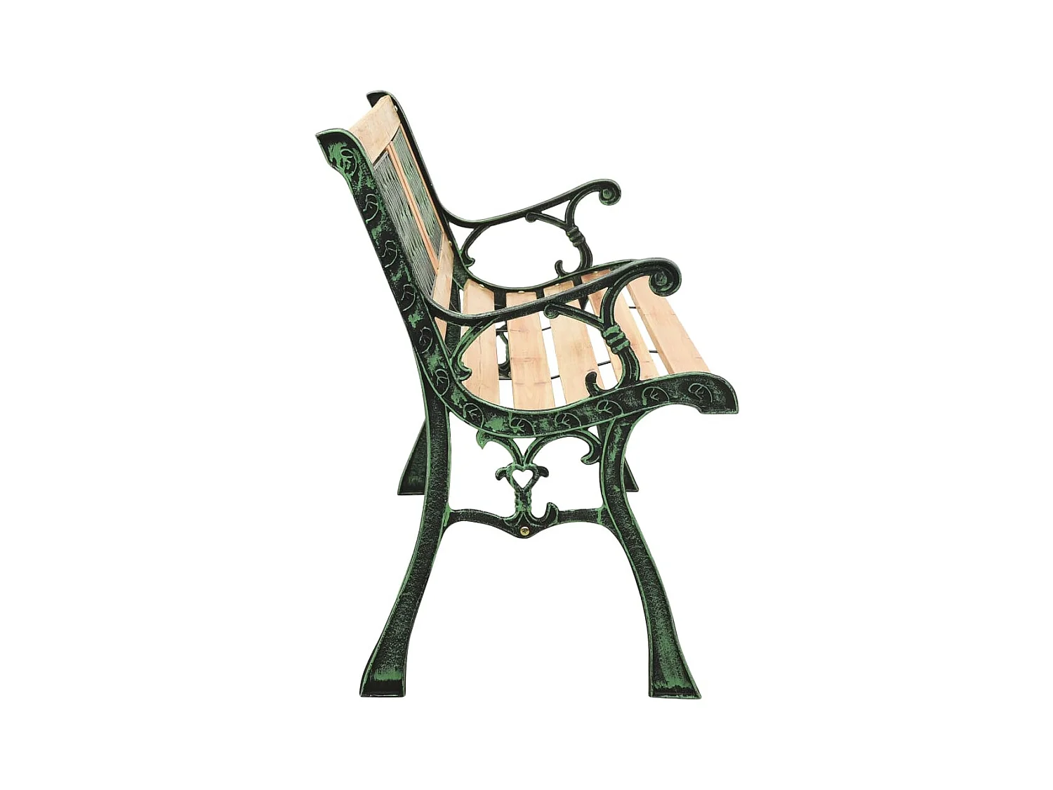 Banco de jardín de 122 cm de hierro fundido y madera maciza de abeto.