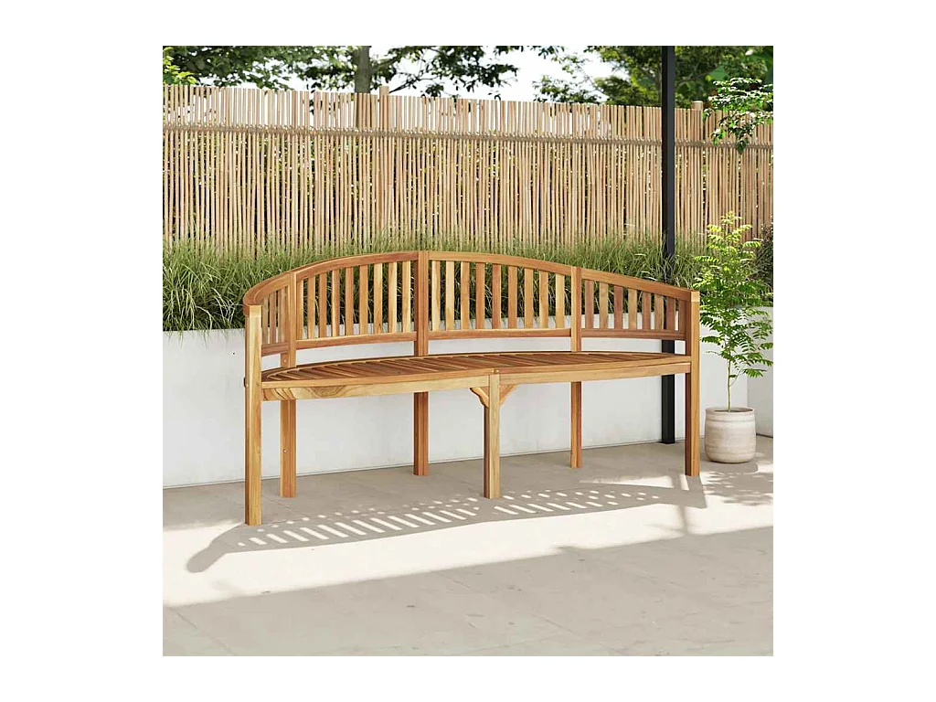 Bananenvormige tuinbank 180 cm massief teakhout